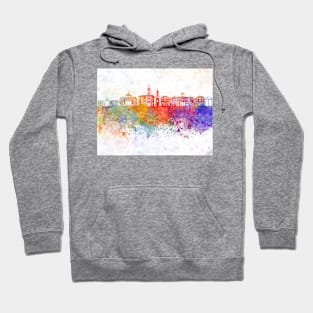 Athens GA skyline in watercolor background Hoodie